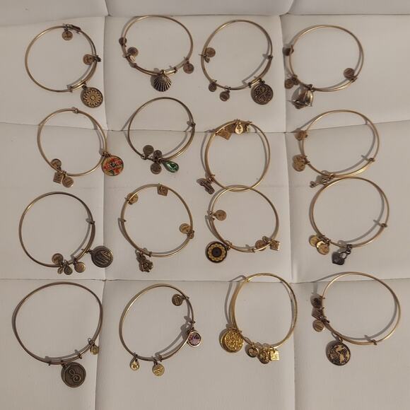 Authentic Alex and Ani Gold Tone Bracelet Lot of 16 - Picture 1 of 5